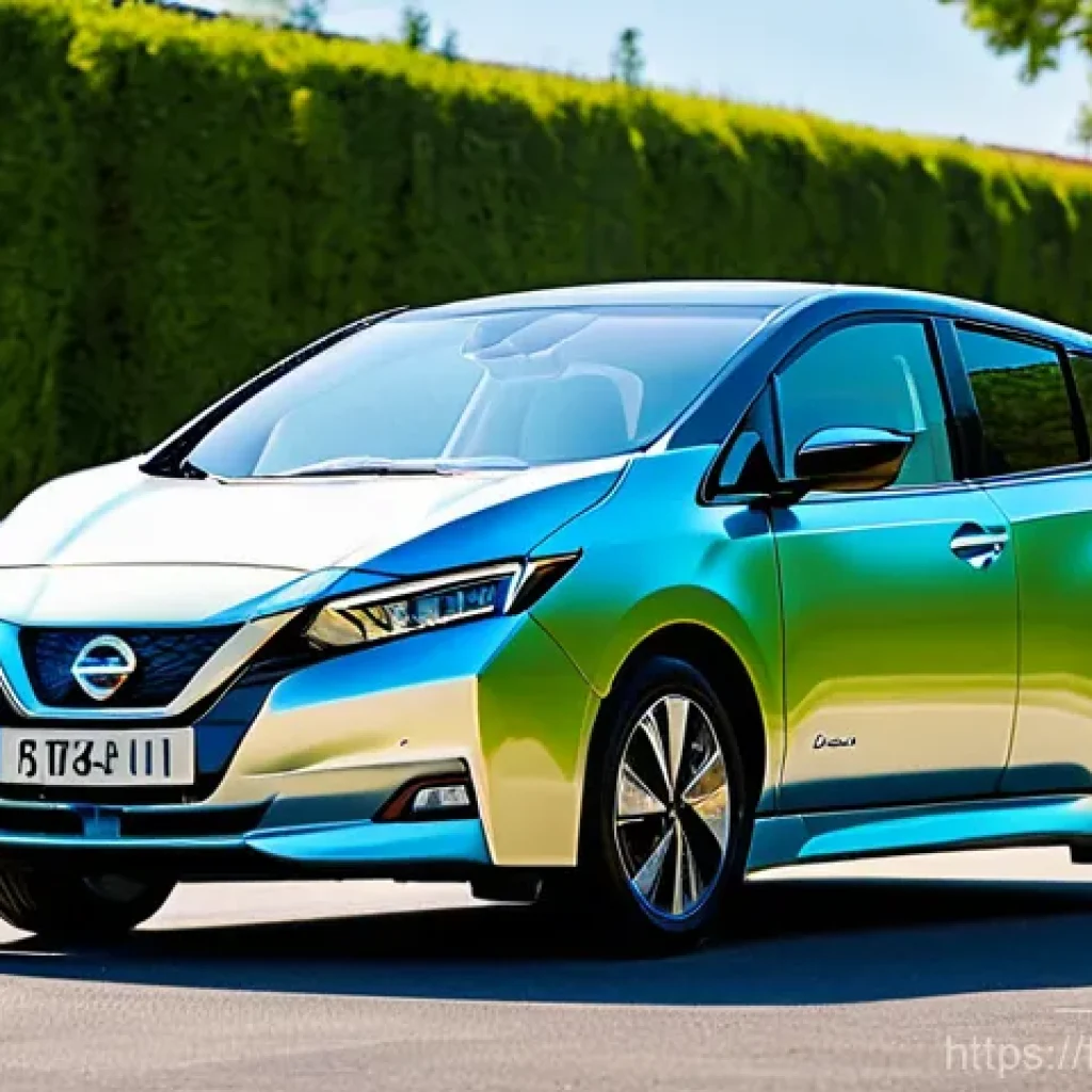니산 리프의 배터리 수명 - **Image Prompt: "The Evolution of Nissan Leaf Batteries"**
A visually compelling diptych, split ...