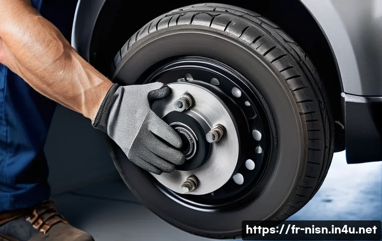 니산 로그의 소모품 관리 팁 - A detailed close-up of a Nissan Qashqai brake system focusing on the brake pads and discs, showing s...